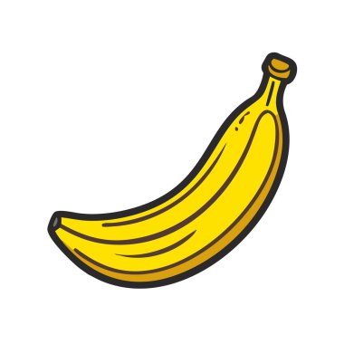 Basit çizgi film stili sulu sarı muz vektör çizimi düz simge