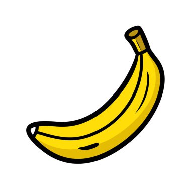 Basit çizgi film stili sulu sarı muz vektör çizimi düz simge