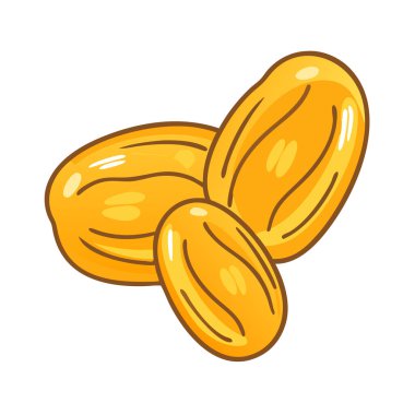 Basit çizgi film biçimi olgun altın tarih vektör resimleme düz simgesi