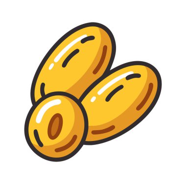 Basit çizgi film biçimi olgun altın tarih vektör resimleme düz simgesi