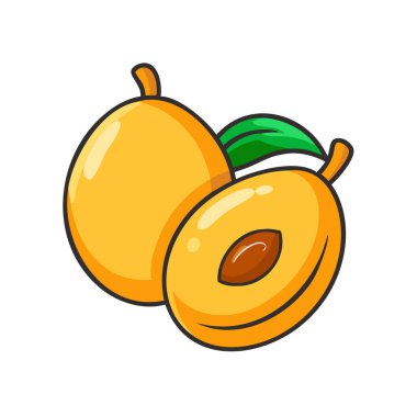 Basit çizgi film biçimi olgun altın lokuat vektör resimleme düz simgesi