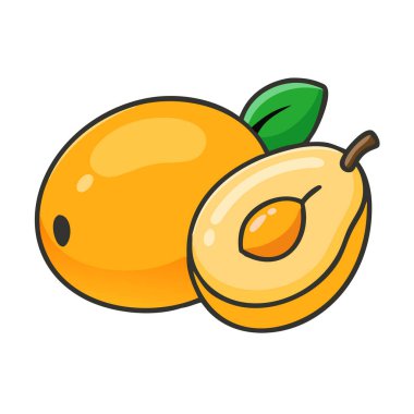 Basit çizgi film biçimi olgun altın lokuat vektör resimleme düz simgesi