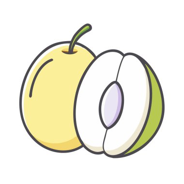 Basit çizgi film tarzı tatlı beyaz domuz eti vektör çizimi düz simge