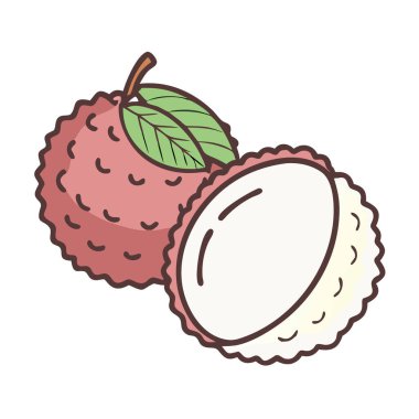 Basit çizgi film tarzı tatlı beyaz liçi vektör illüstrasyon düz simgesi