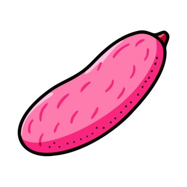 Basit çizgi film stili keskin pembe parmak limon vektör çizimi düz simge