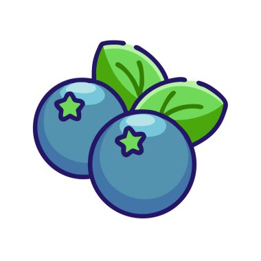 Basit çizgi film stili tart yeşil dut vektör resimleme düz simgesi