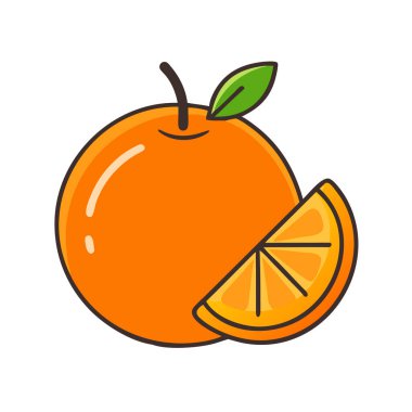 Basit çizgi film tarzı canlı turuncu vektör çizimi düz simge