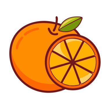 Basit çizgi film tarzı canlı turuncu vektör çizimi düz simge