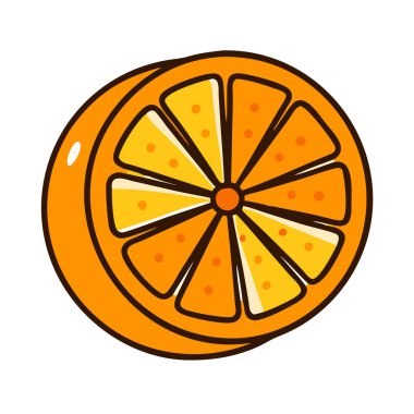 Basit çizgi film tarzı canlı turuncu vektör çizimi düz simge