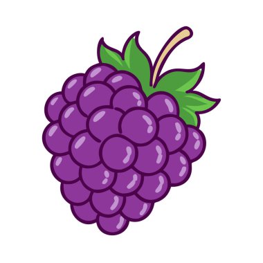 Basit çizgi film tarzı taze mor kuduz vektör çizimi düz simge