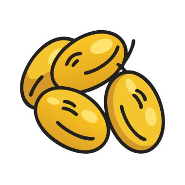 Basit çizgi film biçimi olgun altın tarih vektör resimleme düz simgesi