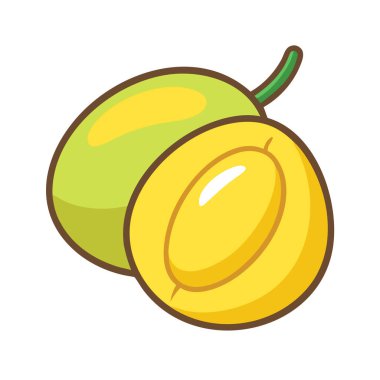 Basit çizgi film tarzı olgun sarı ambarella vektör çizimi düz simge