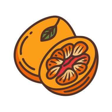 Basit çizgi film stili keskin turuncu betel vektör çizimi düz simge
