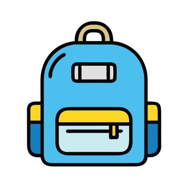 Basit bir uçak vektörü sırt çantasının temiz ve minimal stil düz resim çizimi.