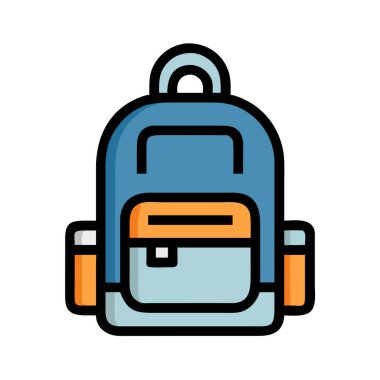 Basit bir uçak vektörü sırt çantasının temiz ve minimal stil düz resim çizimi.