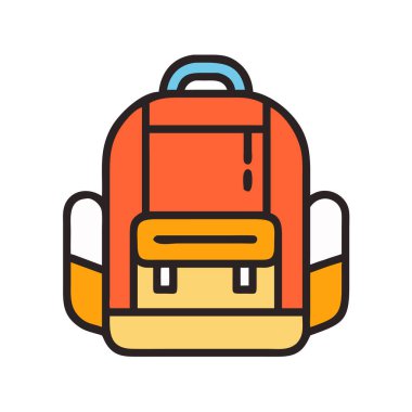 Basit bir uçak vektörü sırt çantasının temiz ve minimal stil düz resim çizimi.