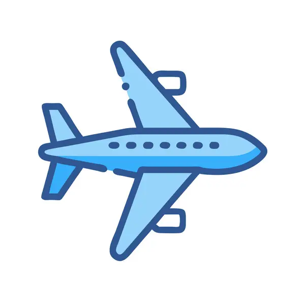 Basit bir düzlem vektörü, düzlemin temiz ve minimal stil düz ikon illüstrasyonunda yer alır..