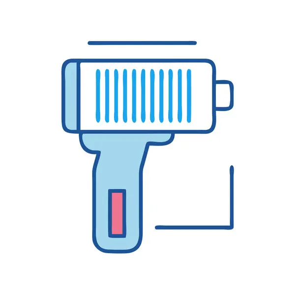 Bir barkod tarayıcısının basit bir uçak vektör clipart temiz ve minimal stil düz ikon resimleme.