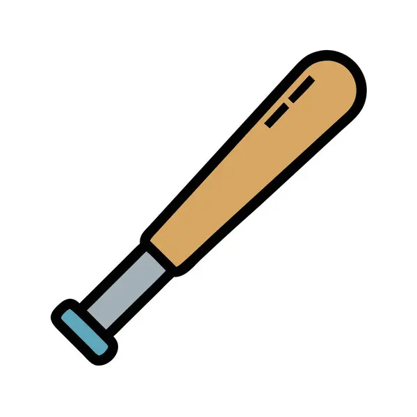 Bir beyzbol sopasının basit uçak vektör klipsi temiz ve minimal stil düz ikon resimlemesi.