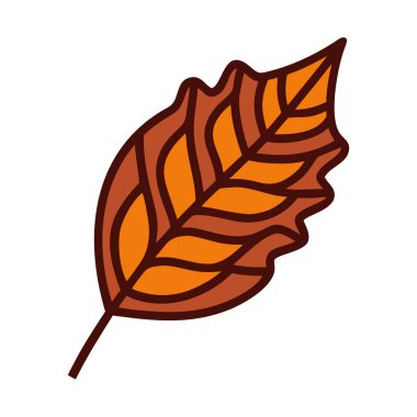 Basit bir sonbahar yaprağının basit bir uçak vektörü, temiz ve minimal stil düz resim çizimi.