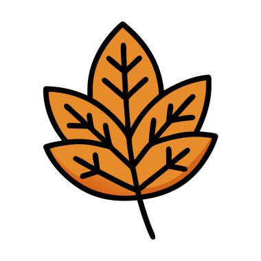 Basit bir sonbahar yaprağının basit bir uçak vektörü, temiz ve minimal stil düz resim çizimi.