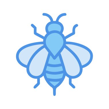 Basit bir uçak vektörü, bir arıya temiz ve minimal stil düz simge çizimi ile yaklaşır..