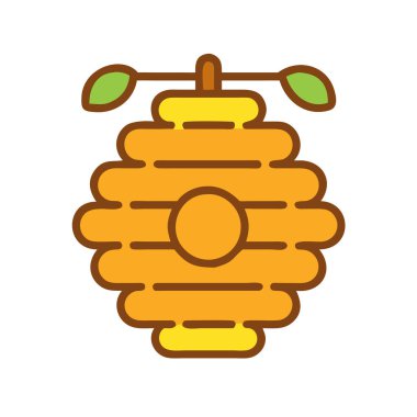 Bir arı kovanının basit uçak vektör klipsi temiz ve minimal stil düz ikon resimleme.