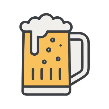 Bir bira bardağının basit uçak vektör klipsi temiz ve minimal stil düz resim.