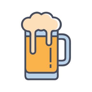 Bir bira bardağının basit uçak vektör klipsi temiz ve minimal stil düz resim.