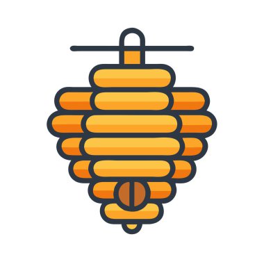 Bir arı kovanının basit uçak vektör klipsi temiz ve minimal stil düz ikon resimleme.