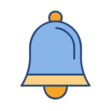 Basit bir düzlem vektörü çanın temiz ve minimal stil düz ikon illüstrasyonunda bir parçası.