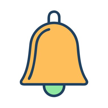 Basit bir düzlem vektörü çanın temiz ve minimal stil düz ikon illüstrasyonunda bir parçası.