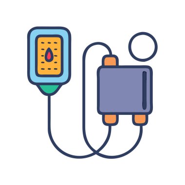 Basit bir uçak vektör klipsi temiz ve minimal bir stil düz ikon illüstrasyonunda kan basıncı kelepçesi.