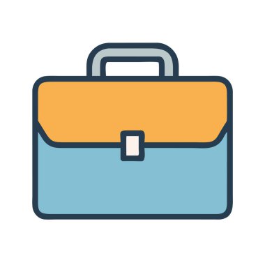 Basit bir uçak vektörü bir evrak çantasının temiz ve minimal stil düz ikon resimlemesi.