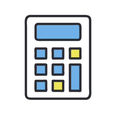 Basit bir düzlem vektörü hesap makinesinin temiz ve minimal stil düz resim çizimi.