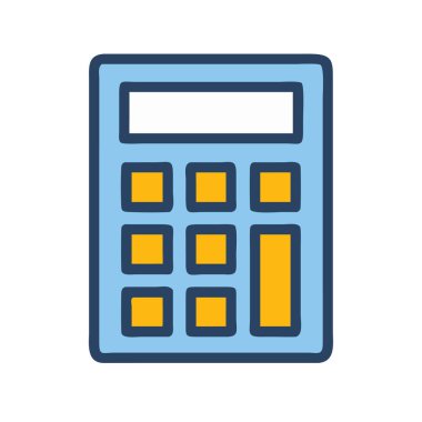 Basit bir düzlem vektörü hesap makinesinin temiz ve minimal stil düz resim çizimi.