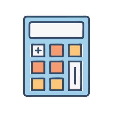 Basit bir düzlem vektörü hesap makinesinin temiz ve minimal stil düz resim çizimi.