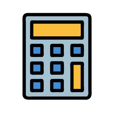 Basit bir düzlem vektörü hesap makinesinin temiz ve minimal stil düz resim çizimi.