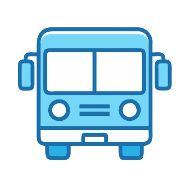 Basit bir düzlem vektörü, bir otobüsün temiz ve minimal stil düz ikon resimlemesiName.