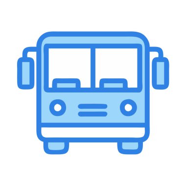 Basit bir düzlem vektörü, bir otobüsün temiz ve minimal stil düz ikon resimlemesiName.