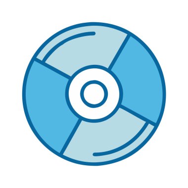 Basit bir düzlem vektörü cd 'nin temiz ve minimal stil düz resim çizimi.