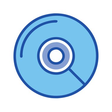 Basit bir düzlem vektörü cd 'nin temiz ve minimal stil düz resim çizimi.