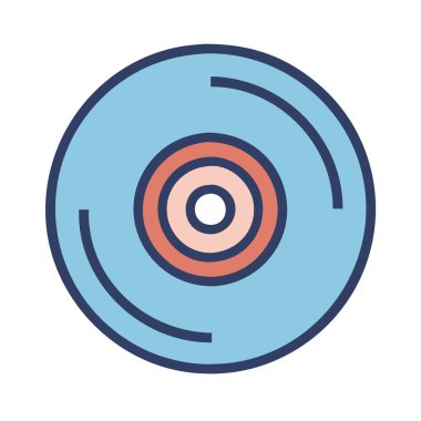 Basit bir düzlem vektörü cd 'nin temiz ve minimal stil düz resim çizimi.