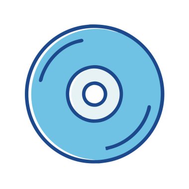 Basit bir düzlem vektörü cd 'nin temiz ve minimal stil düz resim çizimi.