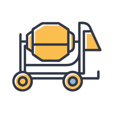 Basit bir uçak vektörü çimento karıştırıcısının temiz ve minimal stil düz resim çizimi.