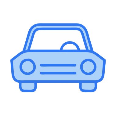 Basit bir uçak vektörü, bir arabanın temiz ve minimal stil düz resim çizimi ile tırmalanması.