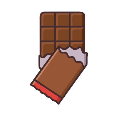 Bir çikolatanın basit uçak vektör klipsi temiz ve minimal stil düz ikon resimleme.