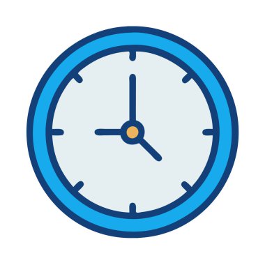 Basit bir düzlem vektörü, bir saatin temiz ve minimal stil düz ikon resimlemesindeki bir parçası.