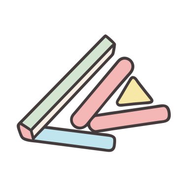 Basit bir uçak vektörü tebeşirin temiz ve minimal stil düz ikon resimlemesindeki bir parçası.