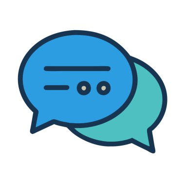 Bir sohbet baloncuğunun basit uçak vektör klipsi temiz ve minimal stil düz resim.